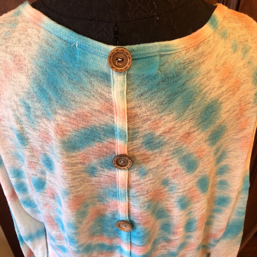 💖Vintage Havana tie dye pink & blue light sweater - Picture 4 of 5
